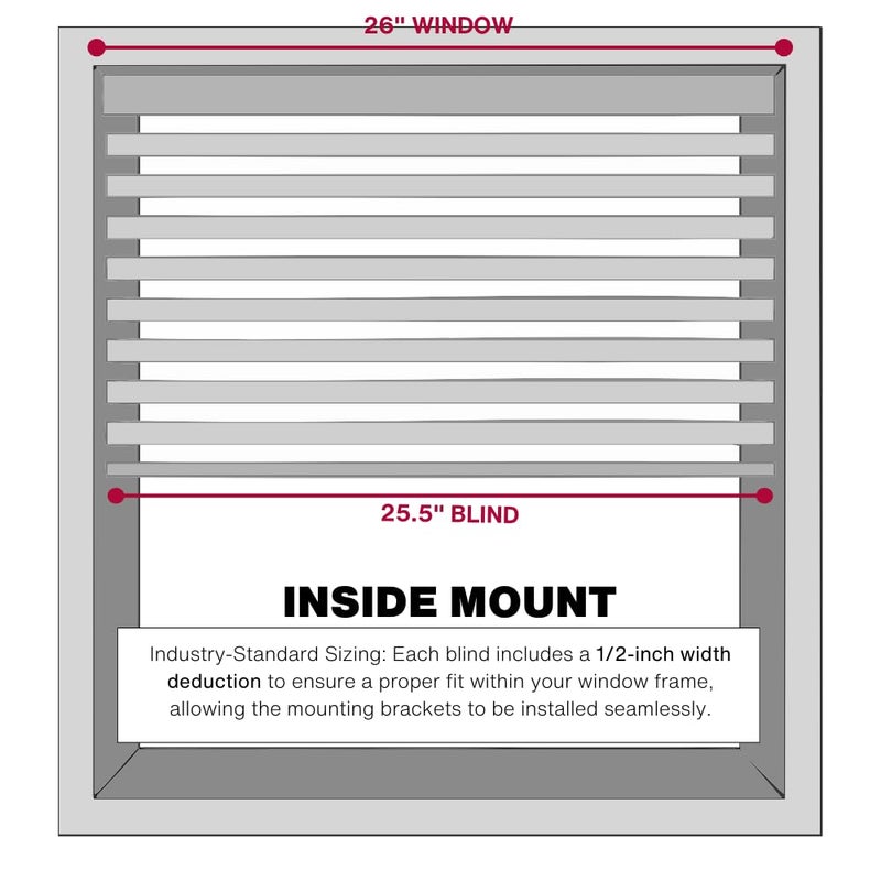 LOTUS & WINDOWARE Cordless Mini Blind, 1" Vinyl Slats, 26" Wide x 48" Long - White, Window Blinds for Home and Office, Interior Door Blinds - Light Filtering - Image 4